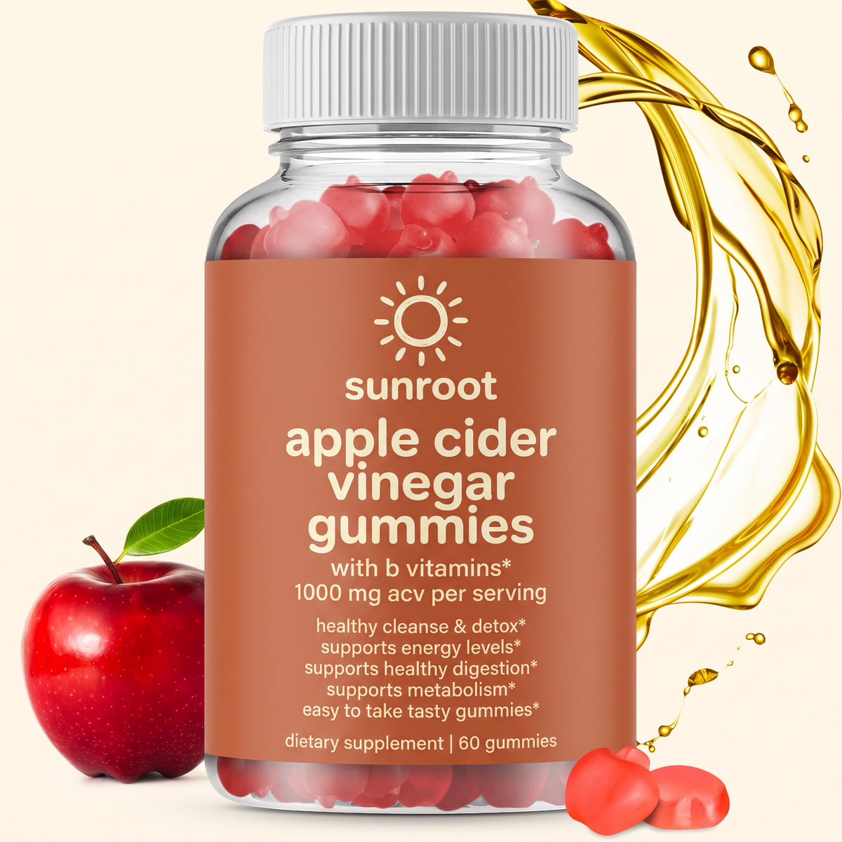 Apple Cider Vinegar Gummies — 1000mg ACV with B Vitamins