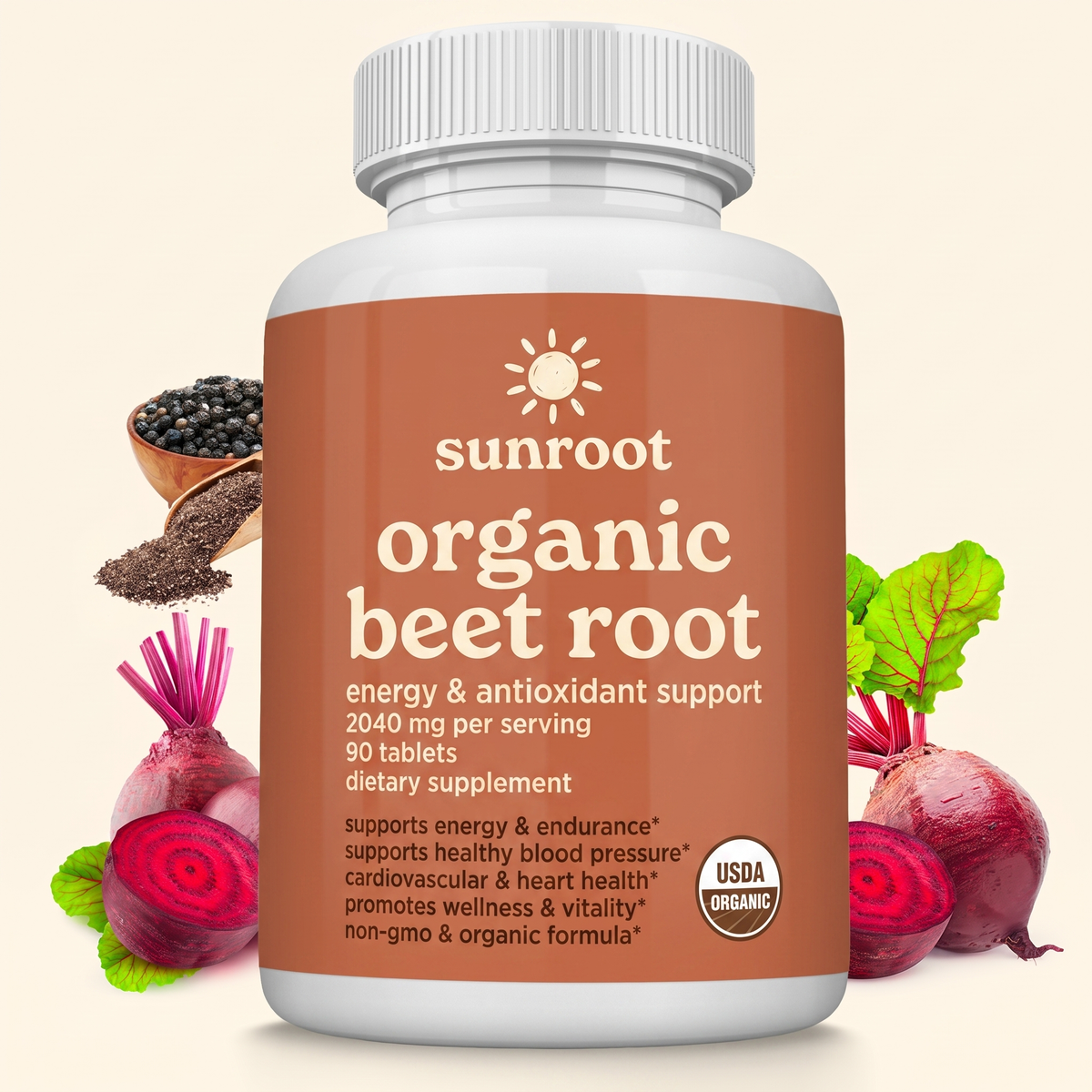 Organic Beet Root — 2040mg USDA Organic