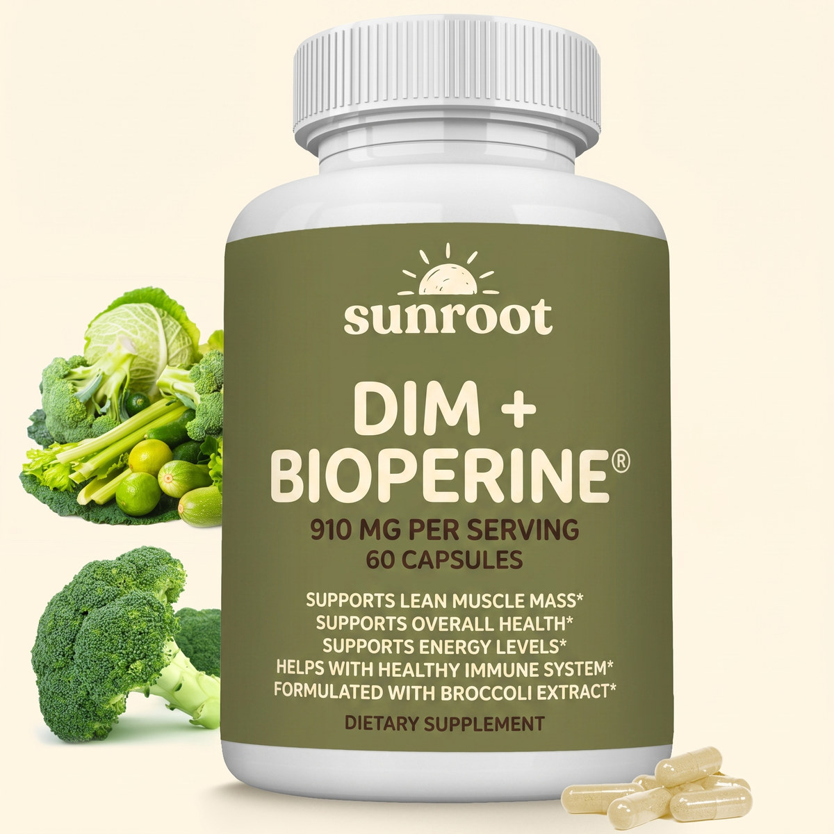 DIM + Bioperine — 910mg Natural Support Complex