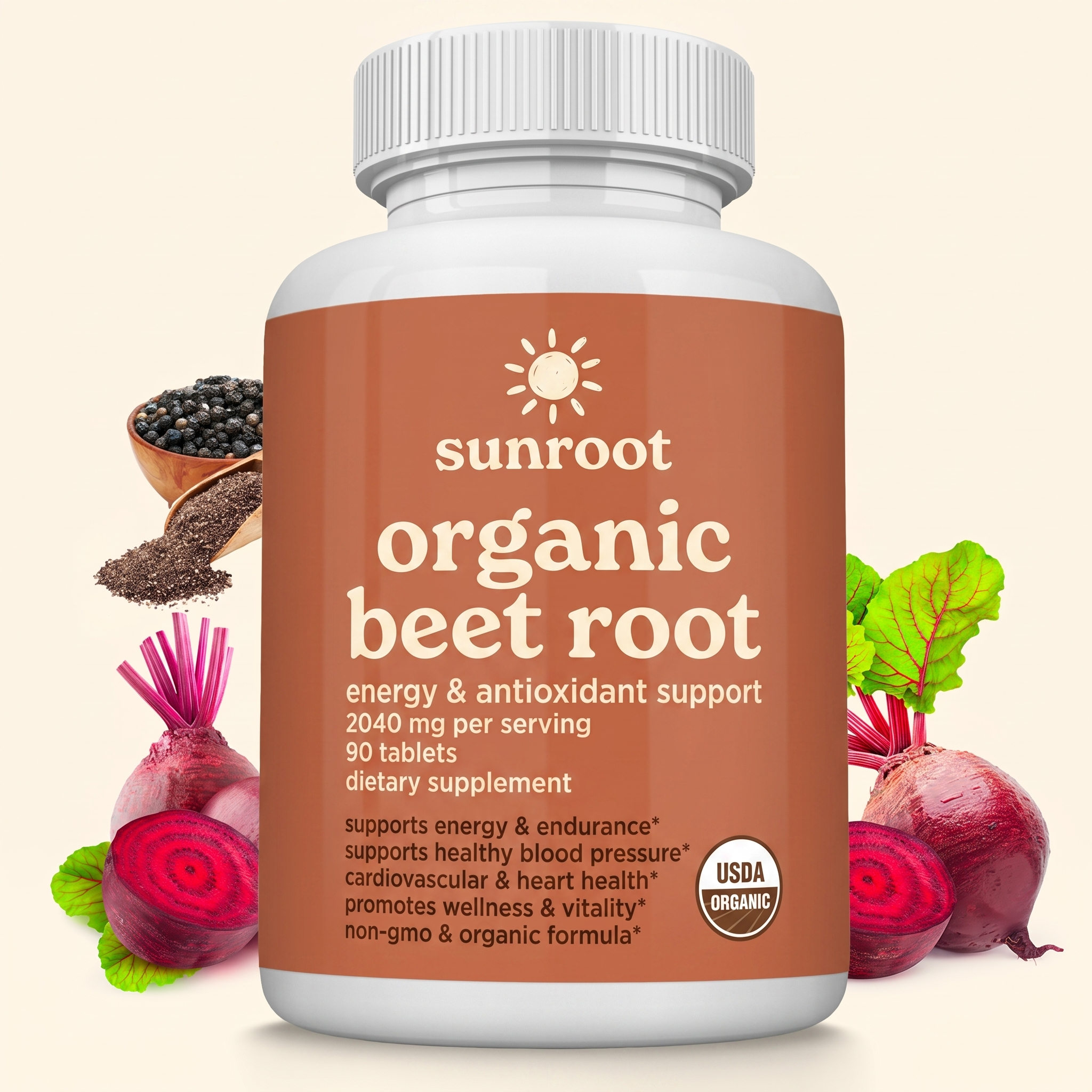 Sunroot Organic Beet Root bottle