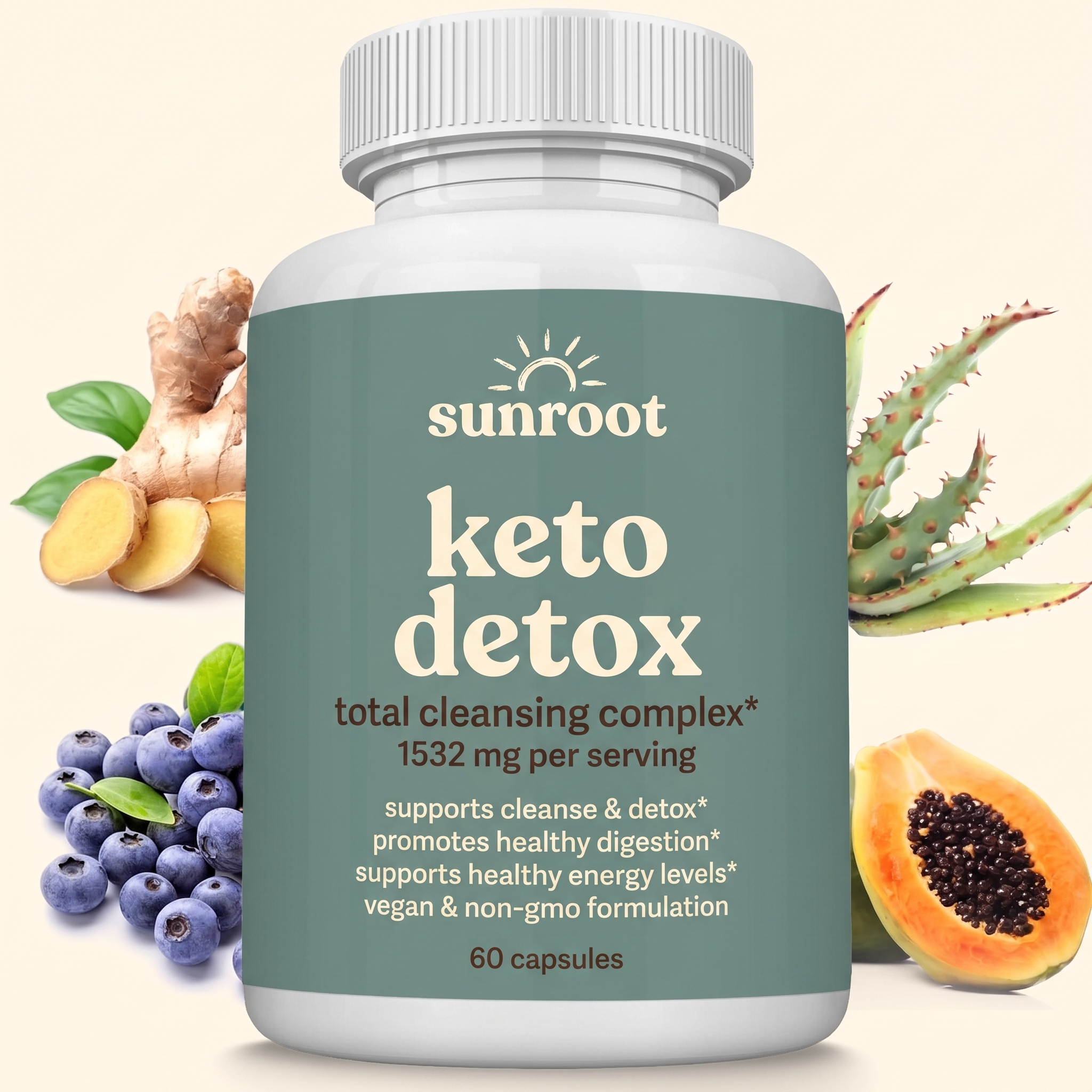 Sunroot Keto Detox bottle